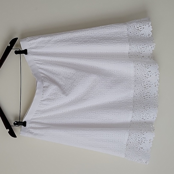 IMNYC Isaac Mizrahi Women's White Eyelet Lace Skirt- Size XL- New! - Picture 1 of 8